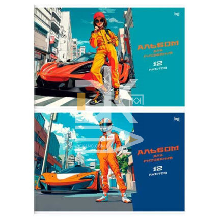Альбом для рисования 12л., скрепка BG/БиДжи  "Street Racer"