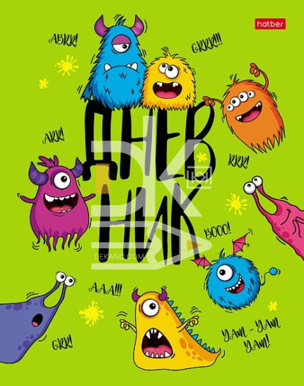 Дневник Hatber, твердая обложка, 40л., 1-11кл., Монстрики глянц. ламин.