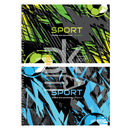Альбом для рисования 24л., на гребне BG/БиДжи "Sport"
