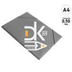 Папка на резинках KWELT "Стандарт", А4, 500мкм., серая