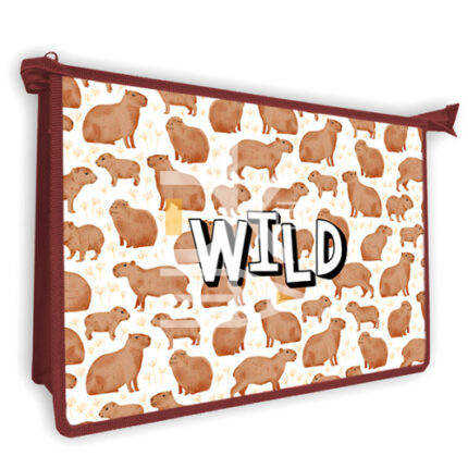 Папка для труда Пчелка А4, 1 отд., на молнии сверху, "Wild capy"