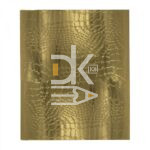 Тетрадь 48л., клетка Alingar "Gold Croco metallic" 4 дизайна  1/8