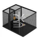 Настольная подставка Alingar, металлическая, 14,5*10 *9,5 см, 3 отделения, черная