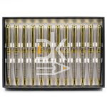 Ручка шариковая Maylott ИМИДЖ поворотный механизм, корпус металлический, сереб./зол., синяя, 0,7мм