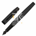 Ручка перьевая Parker "IM Achromatic Black BT" корп. черн. матовый, нержав. сталь, синяя, подар. уп.