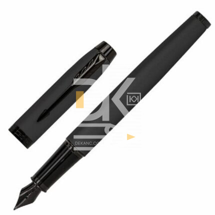 Ручка перьевая Parker "IM Achromatic Black BT" корп. черн. матовый, нержав. сталь, синяя, подар. уп.