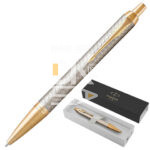 Ручка шариковая Parker "IM Premium Warm Silver GT", мат. серебро, позол, 1,0мм, кнопочн., подар. уп.