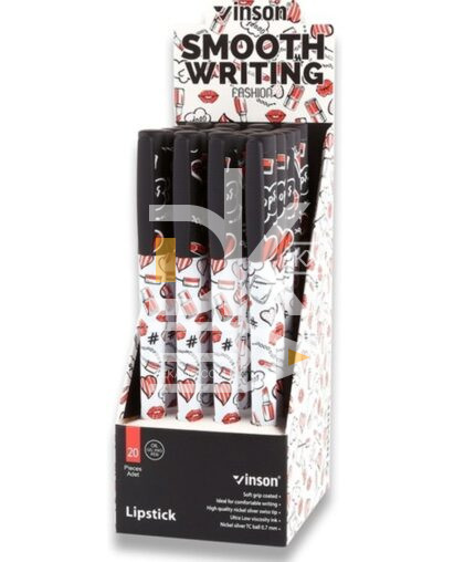 Ручка шариковая Vinson "Fashion" LIPSTICK A8 синяя, 0,7мм, прорезин. корпус   1/20