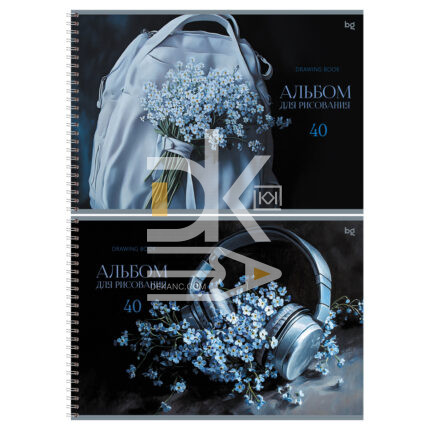 Альбом для рисования 40л., на гребне BG/БиДжи "Нежный букет"