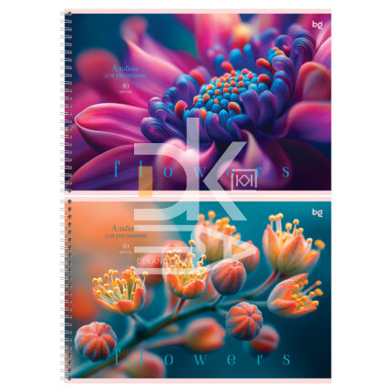Альбом для рисования 40л., на гребне BG/БиДжи "Macro flowers"