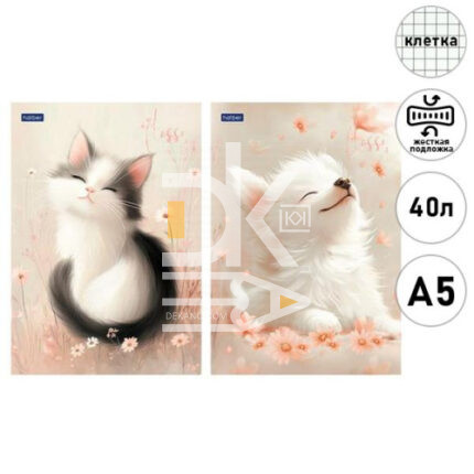 Блокнот, А5, 40л.мягк. обл., на склейке, Hatber "Flossy"