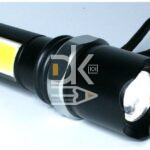 Фонарь ручной металлич., USB, YD-210H. шнур USB-type-C, боковая панель, zoom пластиков. короб.