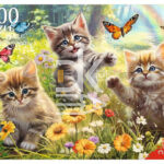Пазл 1000 эл. Рыжий кот "КОТЯТА И БАБОЧКИ"