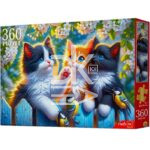 Пазл 360 эл. Рыжий кот "КОТЯТА С СИНИЧКАМИ"