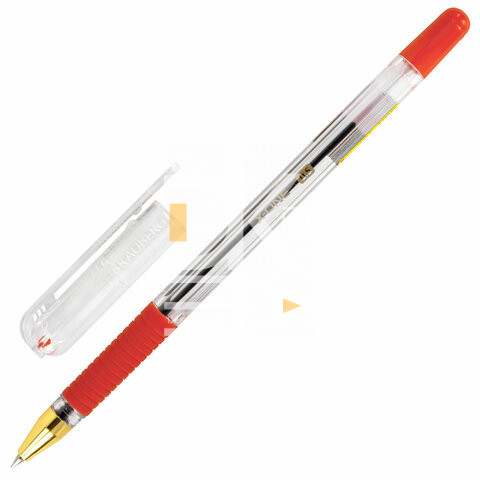 Ручка шариковая BRAUBERG "X-ONE", КРАСНАЯ корпус прозрачный., узел 0,5 мм, линия письма 0,35мм Ручка шариковая BRAUBERG "X-ONE", КРАСНАЯ корпус прозрачный., узел 0,5 мм, линия письма 0,35мм