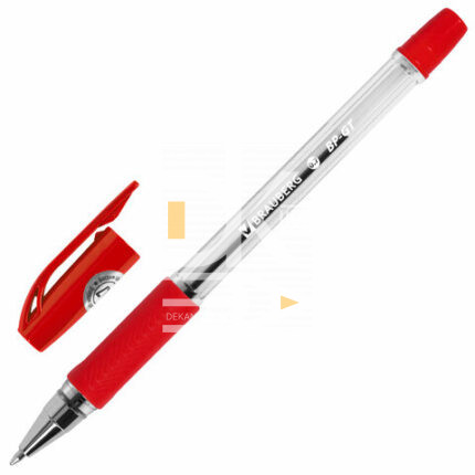 Ручка шариковая BRAUBERG "BP-GT", КРАСНАЯ корпус прозрачный., узел 0,7 мм, линия письма 0,35мм