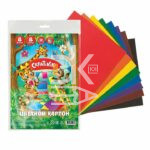 Картон цветной A4, Creativiki, 8л., 8цв., немелованный, в пакете
