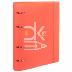 Тетрадь на кольцах А5, 120л., BRAUBERG "Коралловый", пластик. обл., резинка
