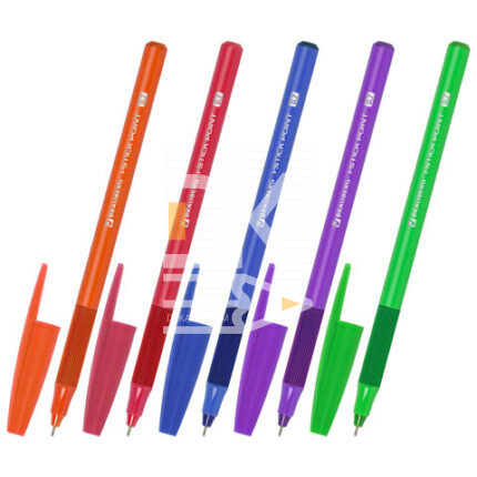 Ручка шариковая BRAUBERG "i-STICK POINT NEON", СИНЯЯ  ассорти., узел 0,7 мм, линия письма 0,35мм