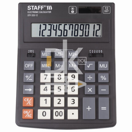 Калькулятор настольный STAFF PLUS STF-333, 12 разр., дв. питание, 154*205*35мм