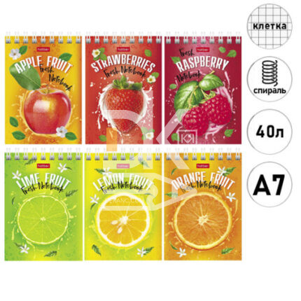 Блокнот, А7, 40л., обл. мягкая, на гребне, Hatber "Сладкое настроение"