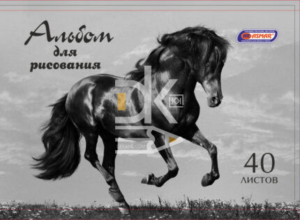 Альбом для рисования 40л., скрепка Asmar "Лошадь"