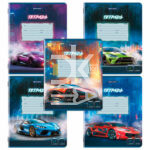 Тетрадь 18л., клетка BRAUBERG "SPORT CARS"